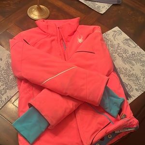 Spyder snow jacket kids - size 7-8 - pink and blue